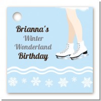 Ice Skating with Snowflakes - Personalized Birthday Party Card Stock Favor Tags