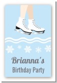 Ice Skating with Snowflakes - Custom Large Rectangle Birthday Party Sticker/Labels