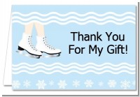 Ice Skating with Snowflakes - Birthday Party Thank You Cards