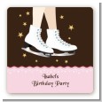 Ice Skating - Square Personalized Birthday Party Sticker Labels thumbnail