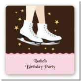 Ice Skating - Square Personalized Birthday Party Sticker Labels