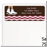Ice Skating African American - Birthday Party Return Address Labels