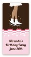 Ice Skating African American - Custom Rectangle Birthday Party Sticker/Labels thumbnail