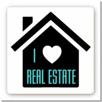 I Love Real Estate - Square Personalized Real Estate Sticker Labels