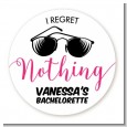 I Regret Nothing - Round Personalized Bridal Shower Sticker Labels thumbnail