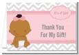 It's A Girl Chevron African American - Baby Shower Thank You Cards thumbnail