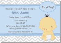 It's A Boy Chevron Asian - Baby Shower Invitations