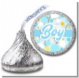It's A Boy Blue Gold - Hershey Kiss Baby Shower Sticker Labels thumbnail