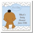 It's A Boy Chevron African American - Personalized Baby Shower Card Stock Favor Tags thumbnail