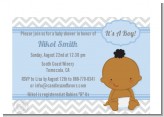 It's A Boy Chevron African American - Baby Shower Petite Invitations