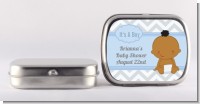 It's A Boy Chevron African American - Personalized Baby Shower Mint Tins