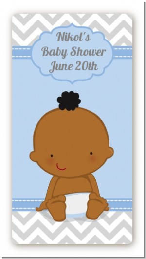 It's A Boy Chevron African American - Custom Rectangle Baby Shower Sticker/Labels