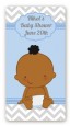 It's A Boy Chevron African American - Custom Rectangle Baby Shower Sticker/Labels thumbnail