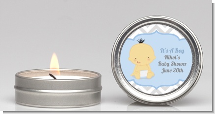 It's A Boy Chevron Asian - Baby Shower Candle Favors