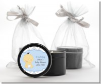 It's A Boy Chevron Asian - Baby Shower Black Candle Tin Favors