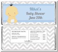 It's A Boy Chevron Asian - Personalized Baby Shower Candy Bar Wrappers