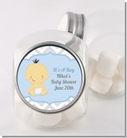 It's A Boy Chevron Asian - Personalized Baby Shower Candy Jar