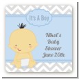 It's A Boy Chevron Asian - Square Personalized Baby Shower Sticker Labels thumbnail