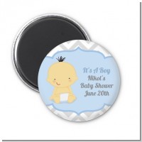 It's A Boy Chevron Asian - Personalized Baby Shower Magnet Favors