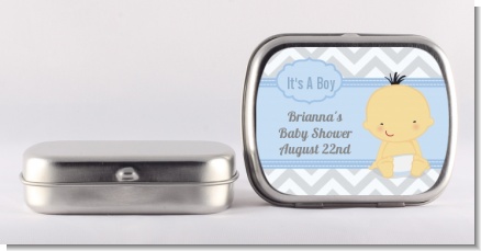 It's A Boy Chevron Asian - Personalized Baby Shower Mint Tins