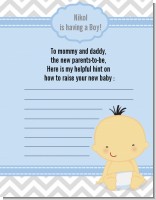 It's A Boy Chevron Asian - Baby Shower Notes of Advice