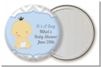 It's A Boy Chevron Asian - Personalized Baby Shower Pocket Mirror Favors
