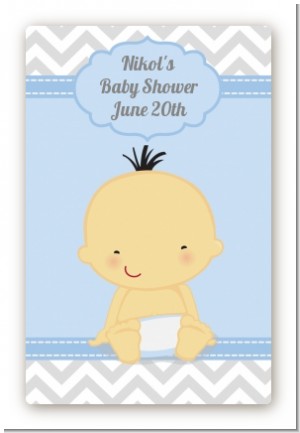 It's A Boy Chevron Asian - Custom Large Rectangle Baby Shower Sticker/Labels