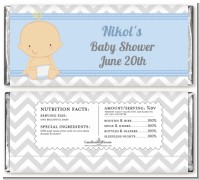 It's A Boy Chevron - Personalized Baby Shower Candy Bar Wrappers