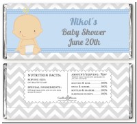 It's A Boy Chevron - Personalized Baby Shower Candy Bar Wrappers