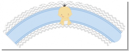 It's A Boy Chevron Asian - Baby Shower Cupcake Wrappers