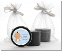 It's A Boy Chevron Hispanic - Baby Shower Black Candle Tin Favors