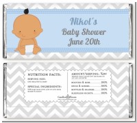 It's A Boy Chevron Hispanic - Personalized Baby Shower Candy Bar Wrappers