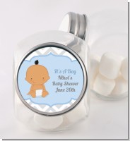It's A Boy Chevron Hispanic - Personalized Baby Shower Candy Jar