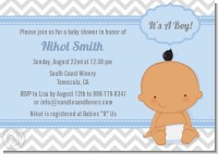 It's A Boy Chevron Hispanic - Baby Shower Invitations