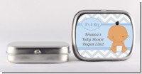 It's A Boy Chevron Hispanic - Personalized Baby Shower Mint Tins