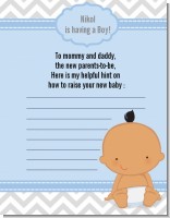 It's A Boy Chevron Hispanic - Baby Shower Notes of Advice