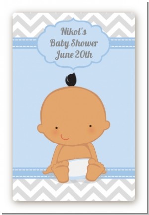 It's A Boy Chevron Hispanic - Custom Large Rectangle Baby Shower Sticker/Labels