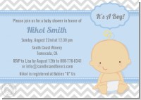 It's A Boy Chevron - Baby Shower Invitations