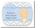 It's A Boy Chevron - Personalized Baby Shower Rounded Corner Stickers thumbnail