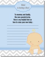 It's A Boy Chevron - Baby Shower Notes of Advice