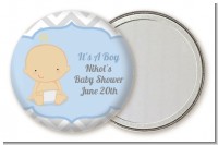 It's A Boy Chevron - Personalized Baby Shower Pocket Mirror Favors