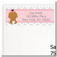 It's A Girl Chevron African American - Baby Shower Return Address Labels thumbnail