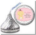 It's A Girl Chevron Asian - Hershey Kiss Baby Shower Sticker Labels thumbnail