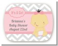 It's A Girl Chevron Asian - Personalized Baby Shower Rounded Corner Stickers thumbnail