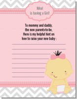 It's A Girl Chevron Asian - Baby Shower Notes of Advice