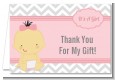 It's A Girl Chevron Asian - Baby Shower Thank You Cards thumbnail