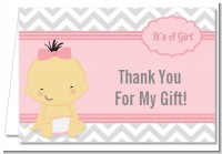 It's A Girl Chevron Asian - Baby Shower Thank You Cards