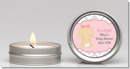 It's A Girl Chevron - Baby Shower Candle Favors
