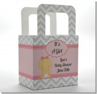 It's A Girl Chevron - Personalized Baby Shower Favor Boxes