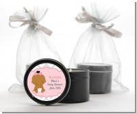 It's A Girl Chevron African American - Baby Shower Black Candle Tin Favors